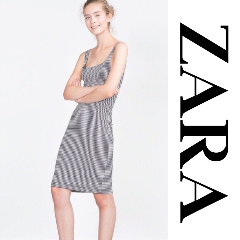 Zara Basic Sleeveless Striped Dress sz M